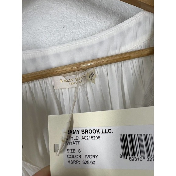 Ramy Brook Wyatt Studded Detail Top Size Small S Ivory Semi Sheer - Picture 4 of 7